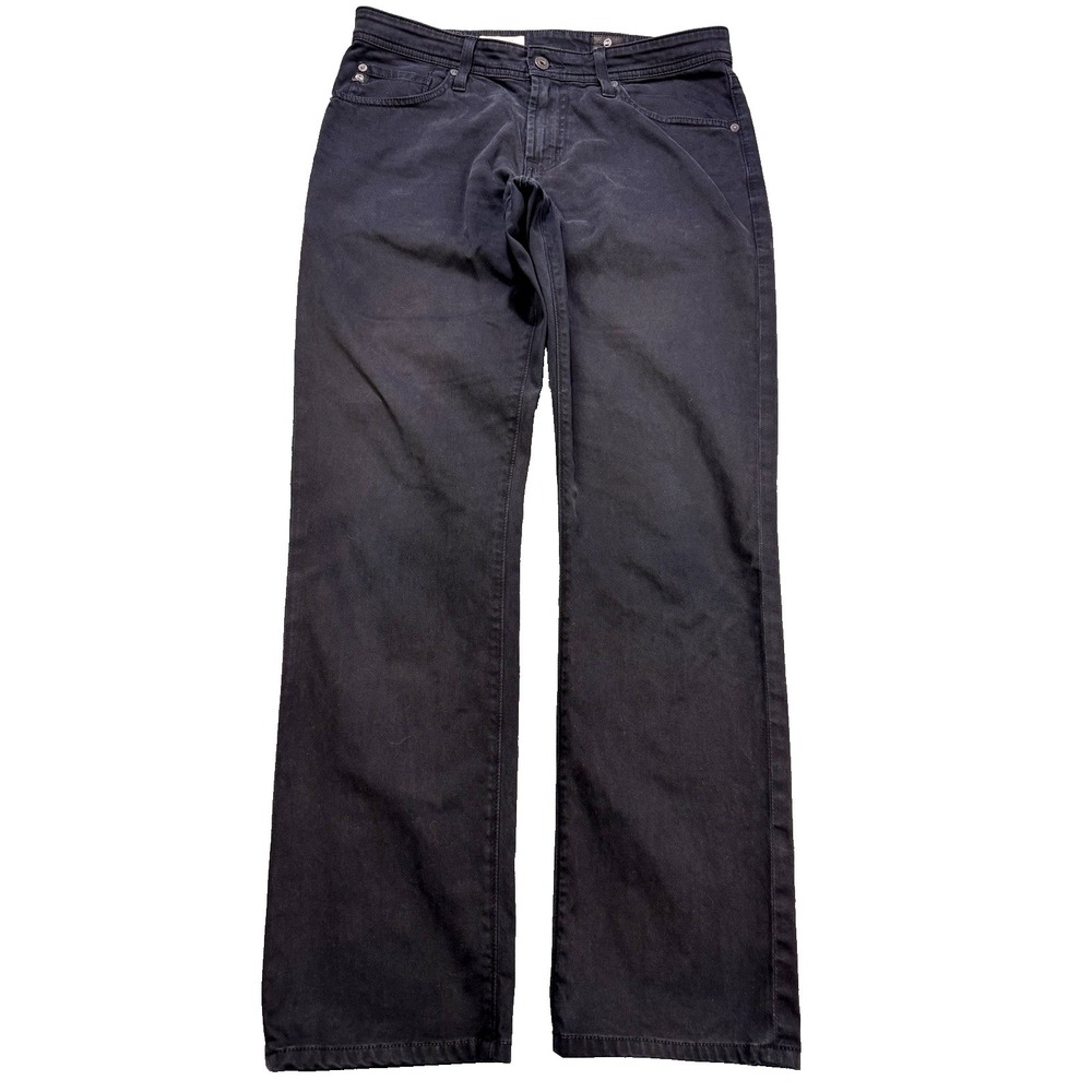 AG Adriano Goldschmied 5‎ Pkt Pants Men 32x32 Black Graduate Sueded Sateen SUD